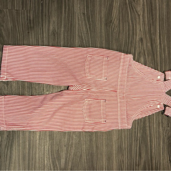 Mini Boden Red & White Striped Overalls | 12-18 Months - Picture 4 of 5